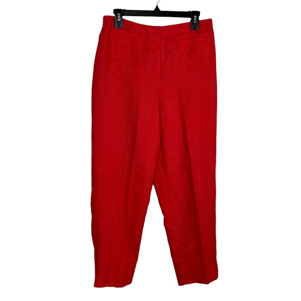 Talbots Red Irish Linen Ankle Pants Women’s 10 Lined